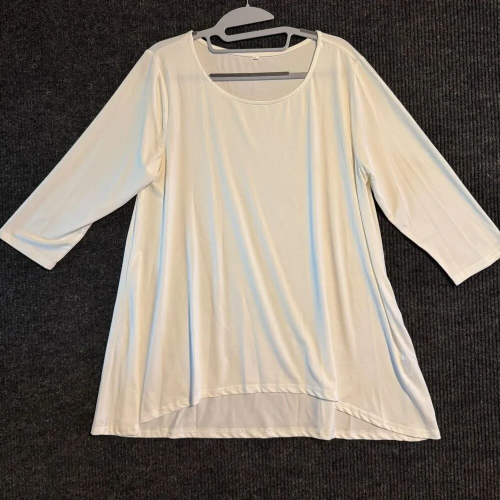 Black and White Basic Tunic 3/4 Sleeve Tops Womens L Bundle